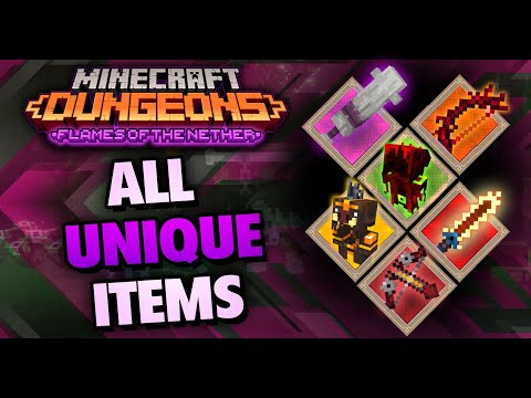 Suev - ALL New Unique Items & Where to Find Them in Minecraft Dungeons: Flames of The Nether DLC