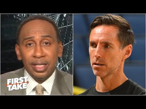 斯蒂芬-A.對於籃網隊聘請史蒂夫-納什的事情喜憂參半| First Take (Stephen A. has mixed emotions about the Nets hiring Steve Nash | First Take)