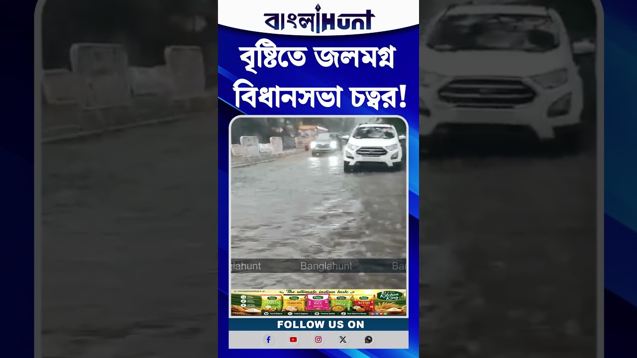 বৃষ্টিতে জলমগ্ন বিধানসভা চত্বর!
