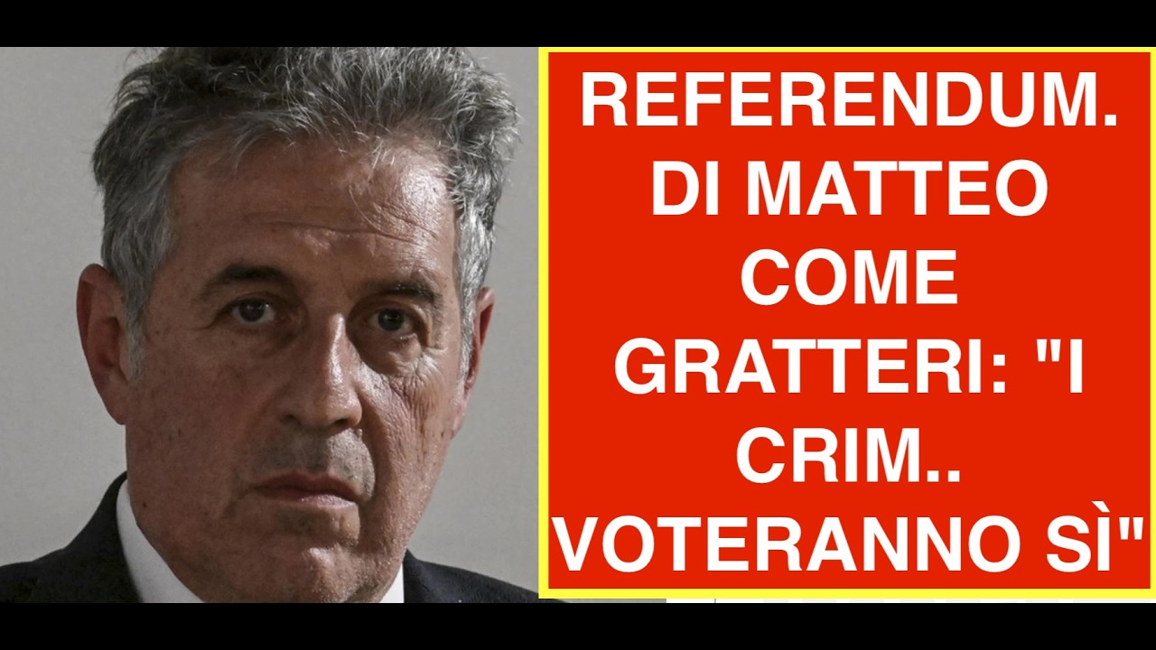 REFERENDUM. DI MATTEO COME GRATTERI: "I CRIM.. VOTERANNO SÌ"
