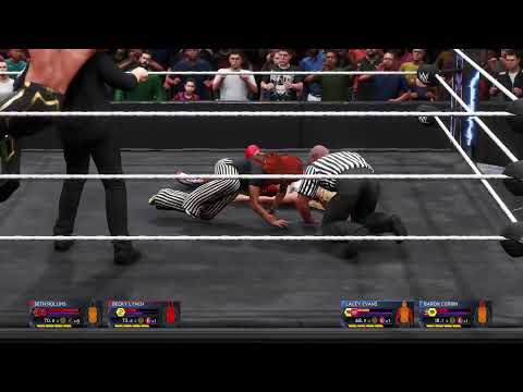WWE 2K20 SETH ROLLINS & BECKY LYNCH VS. LACEY EVANS & BARON CORBIN | MIX TAG TEAM MATCH
