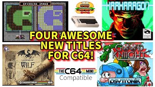 4 Awesome NEW Games For C64 - Good Kniight, Spinning Image, Harhargon & Legend Of Wilf!
