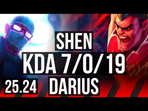 SHEN vs DARIUS (TOP) | 7/0/19 | EUW Challenger | 25.24
