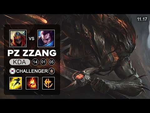Pz ZZang Yasuo Mid vs Zed - KR Challenger - Season 11 Patch 11.17