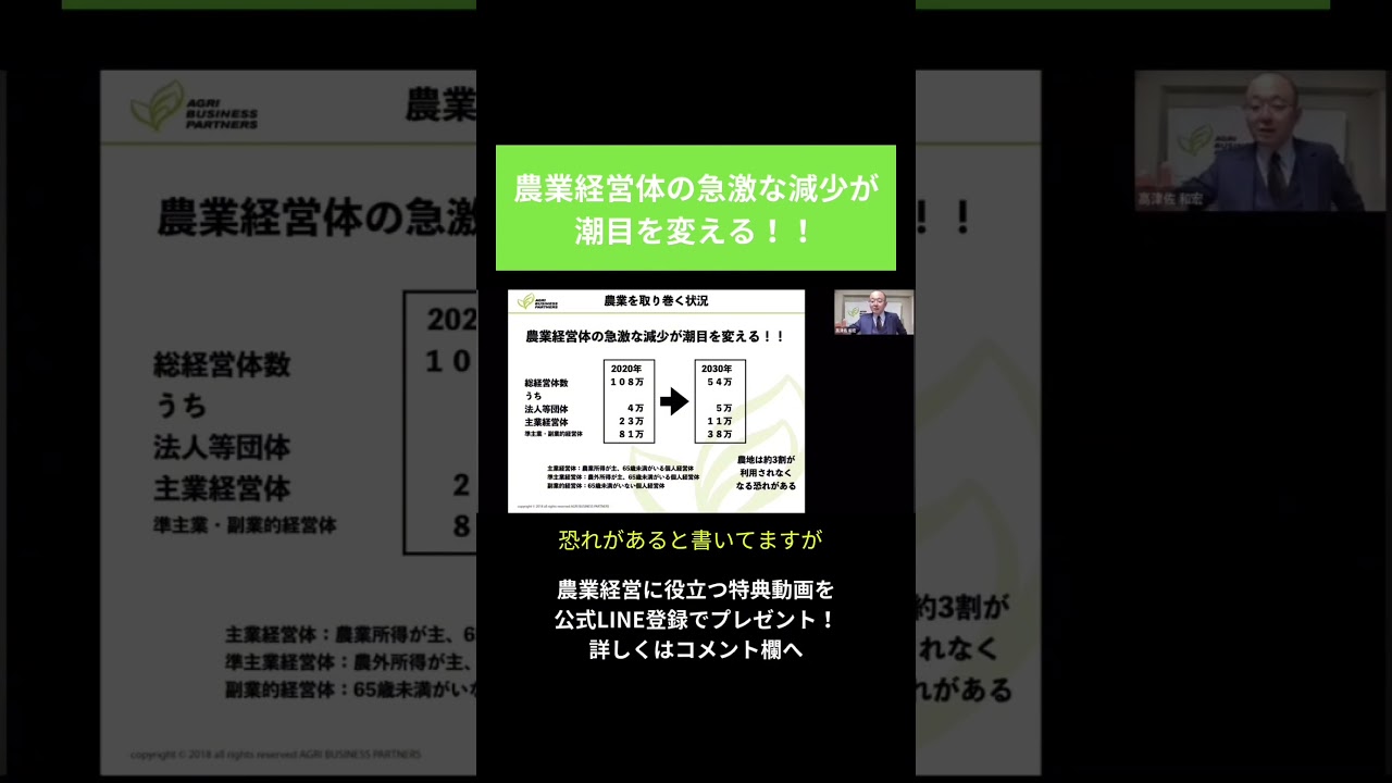農業経営体の減少の先の未来 #shorts