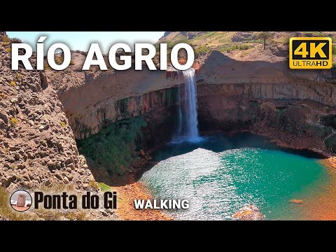[4K] Una CASCADA ÚNICA en el MUNDO - SALTO del RÍO AGRIO - NEUQUEN  2023 #walkingtour -ARGENTINA