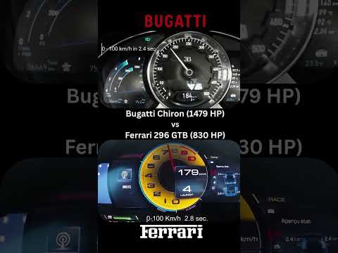 Bugatti Chiron vs Ferrari 296 GTB #streetracing #italiancars #germancars #autobahn #jdmcars #racing
