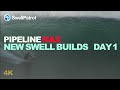 Pipeline Max | New XXL Pipeline Swell Starts To Build  | Jamie O'Brien Nathan Florence (Day 1)