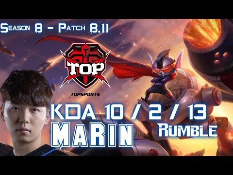 TOP MaRin RUMBLE vs FIORA Top - Patch 8.11 KR Ranked