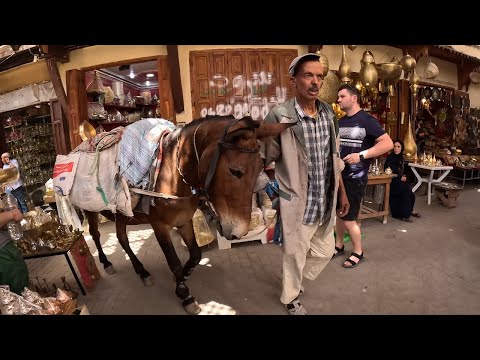 WALKING 4K MOROCCO - FEZ - TOUR WALK - MOROCCO street walk 4K 2024
