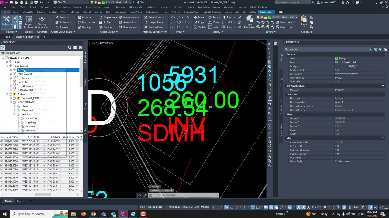 Civil 3D - Creating Topographic Surfaces from Survey Data