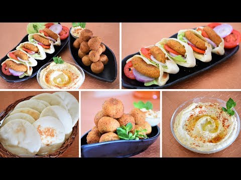 Lebanese Food Platter| Pita Bread| Falafel| Hummus | Tahini Paste |Step By Step - Food Connection