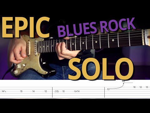 EPIC BLUES ROCK SOLO in D minor with TABS