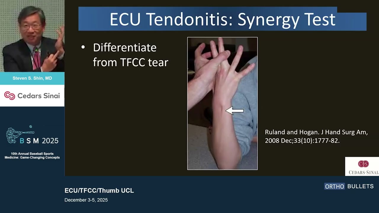 ECU TFCC  And Thumb UCL Injuries_Steven S  Shin MD