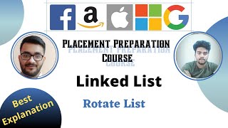 YouTube video 'Rotate List  || Linked List 14 || Placement Preparation Series || LeetCode 61 || Medium ||'