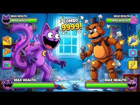 CatNap vs Freddy Fazbear - Fights with Healthbars | Poppy Playtime vs FNAF