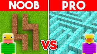 NOOB vs PRO: SAFEST SECURITY TUNNEL BUILD CHALLENGE (Minecraft)