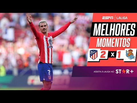 Gols e lances de Atlético de Madri x Real Sociedad
