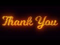 Thank You Text On Black Background Flying Sparks Particles Looping 2D Animation 4K Download