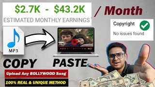 $43K/Month Re-Upload Bollywood Songs on YouTube No Copyright | Make Money from Hindi Songs