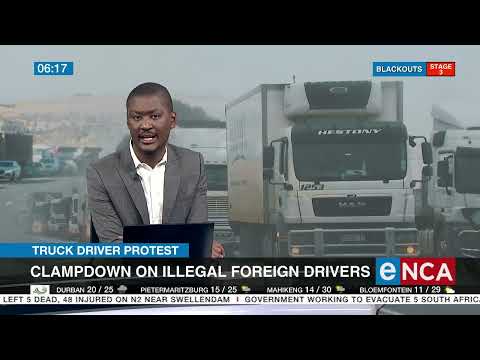 Truck driver protest Clampdown on illegal foreign drivers