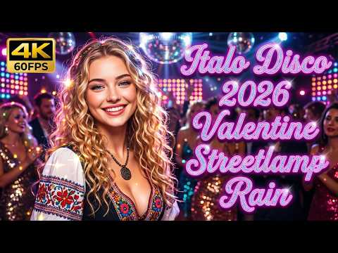 Italo Disco 2026 • Valentine Streetlamp Rain | 80s Synthpop Disco Revival Slow Dance Mix 4K