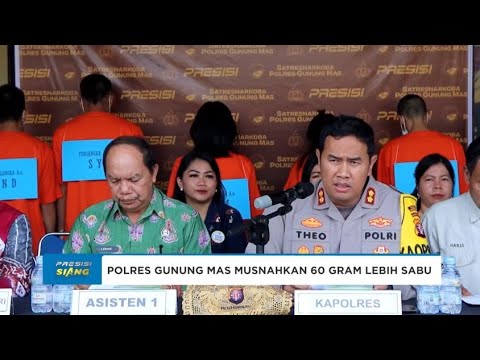 POLRES GUNUNG MAS MUSNAHKAN NARKOBA