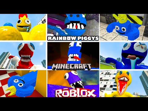Rainbow Friends vs Rainbow Piggys vs Minecraft vs Mobile Jumpscares [ROBLOX]