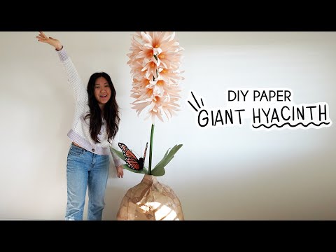 Giant Paper Hyacinth DIY 💕 How to make cardstock paper flower backdrop