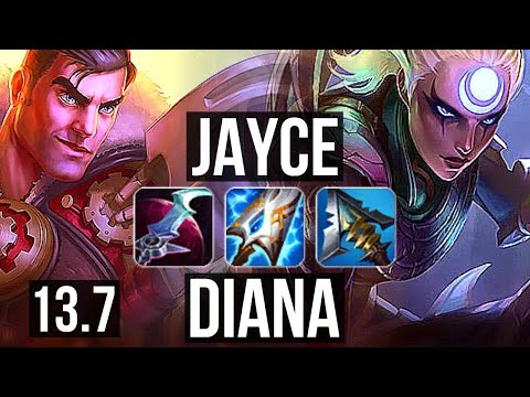 JAYCE vs DIANA (MID) | 12/3/20, 1200+ games, 1.7M mastery, Legendary | KR Grandmaster | 13.7