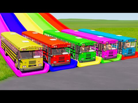 TRANSPORTING COWS vs HORSES & LANDINI vs FENDT vs JOHN DEERE TRACTORS - BeamNG.Drive