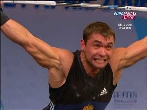 2008 European Weightlifting Championships 85 kg Snatch highlights ,C+Jerk complete