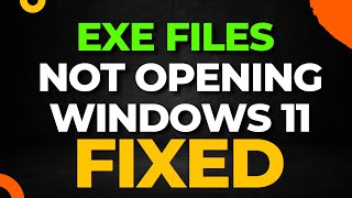 EXE Files Not Opening Windows 11