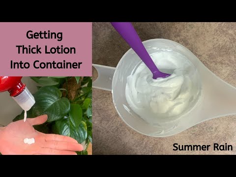 Part of a video titled How To Get Lotion Into Bottle After It Is Thick - YouTube