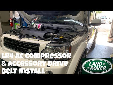 Land Rover LR4 AC compressor and belt install