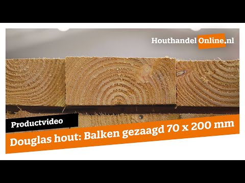Balk Douglas hout 70x200mm fijnbezaagd  video