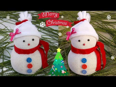 DIY Snowman|Making easy socks snowman|Christmas craft idea |Christmas & New Year decor ideas Video