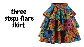How to cut and sew three steps flare skirt   cutti