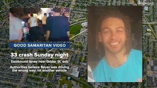 Man rescued from vehicle by good Samaritans after wrong-way crash on the 33 has died