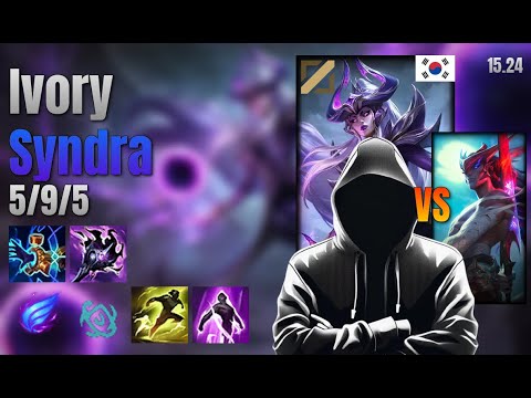 Ivory Mid Syndra vs Yone lol KR solo rank Full Game 15.24 | Ivory 신드라 vs 요네
