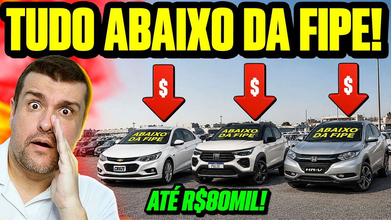 IMPOSSÍVEL? CARROS ABAIXO DE FIPE até R$80MIL! SÓ ANÚNCIO REAL: SUV, HATCH e SEDAN!