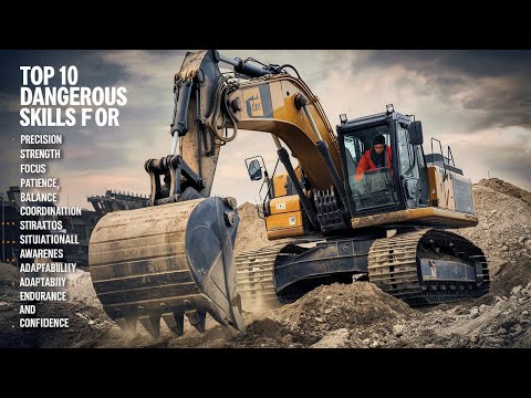 10  Dangerous | Heavy Equipment Excavator Operator Skills |Extreme Truck Driving Videos Compilation