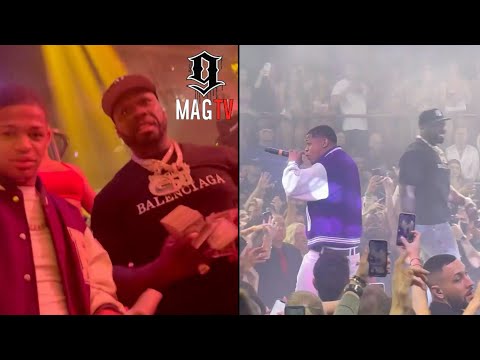 50 Cent & YK Osiris Throw Money Before Performing At Miami Night Club! 💵