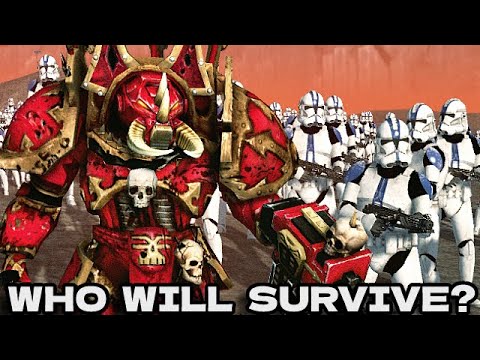3 Chaos Terminators (Warhammer 40K) vs 500 Clones (Star Wars)