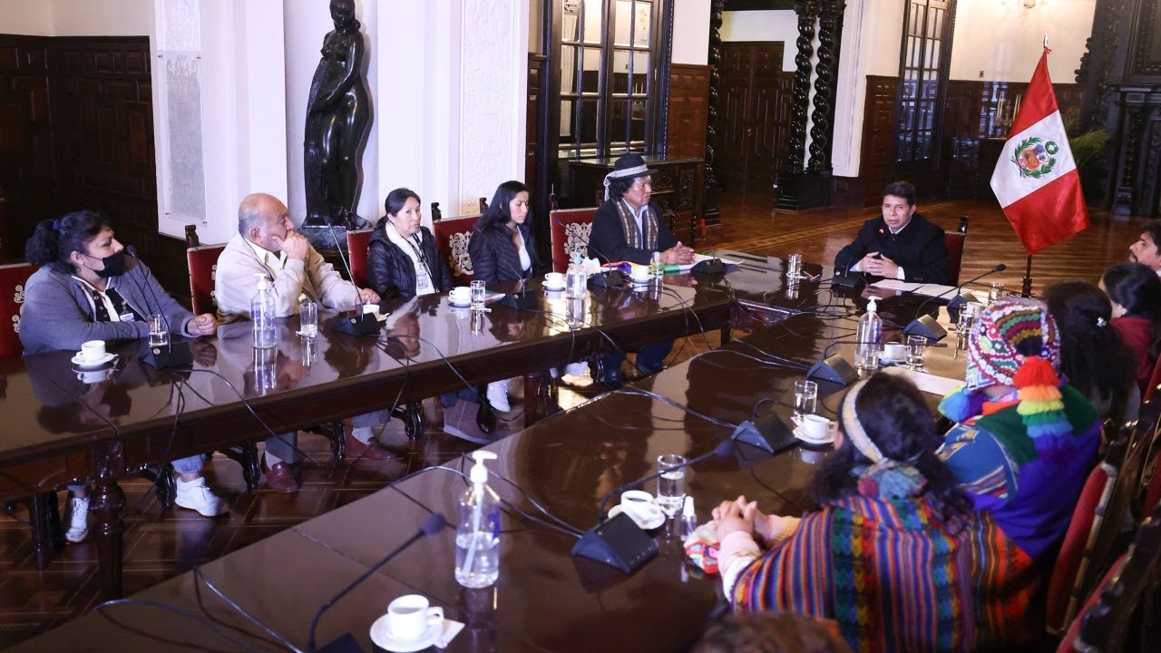 Presidente Pedro Castillo se reúne con representantes de pueblos originarios