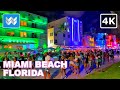 4K Nightlife At Ocean Drive In Miami South Beach Florida Spring Walking Tour GTA 6 Vice City IRL