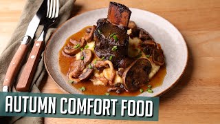 Short Ribs with Mushrooms and Cheese Grits | Short Ribs Recipe