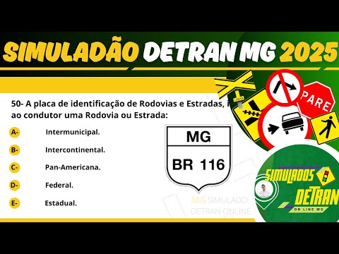 SIMULADÃO DO DETRAN MG 2026 com 50 Questões que você PRECISA SABER #simuladãododetran2026