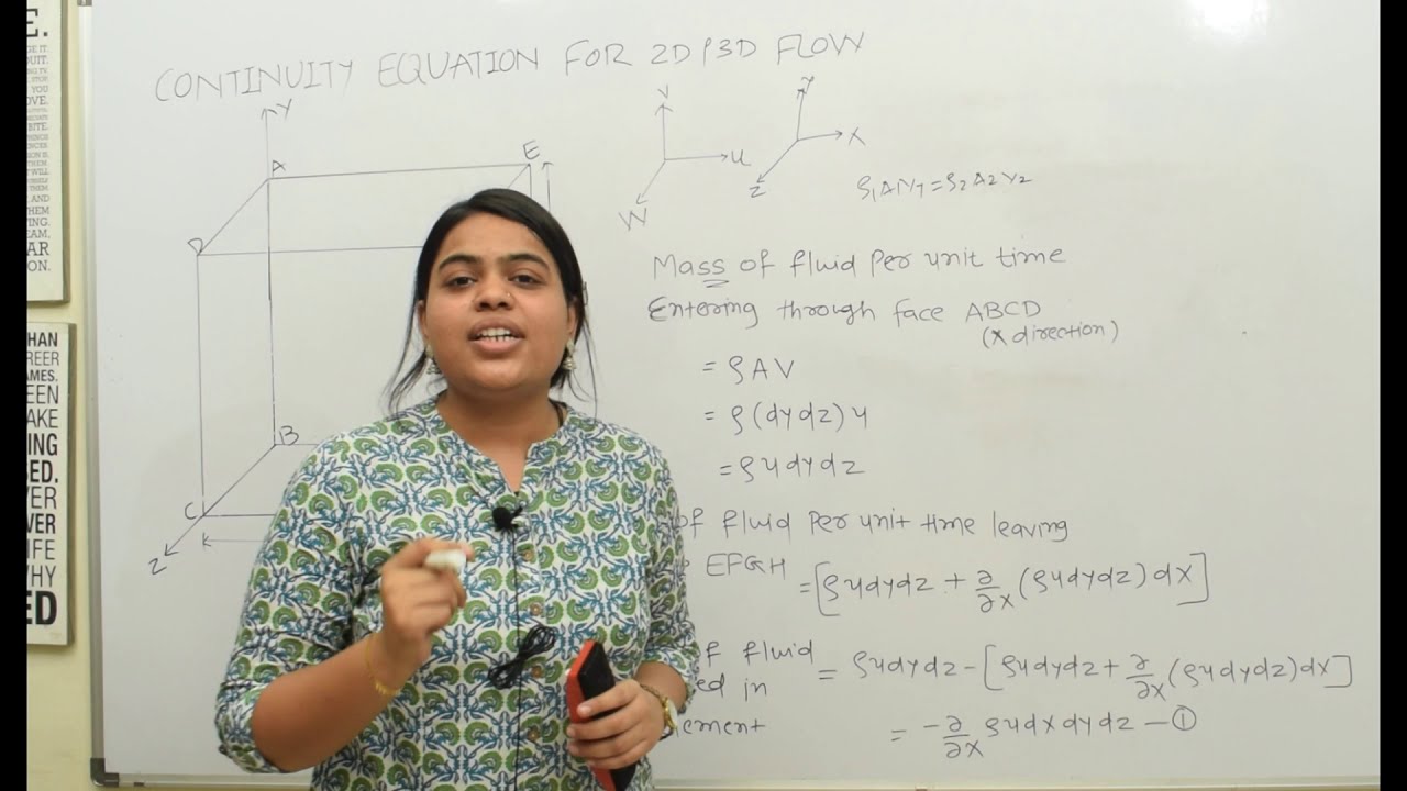 Continuity Equation for 2D & 3D Flow in Cartesian Coordinates| Continuity Equation| Fluid Kinematics
