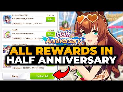 UMA MUSUME HALF ANNIVERSARY MASSIVE REWARDS! (FREE SSR CARDS, 4200 CARRATS, PULLS, ETC) | Umamusume